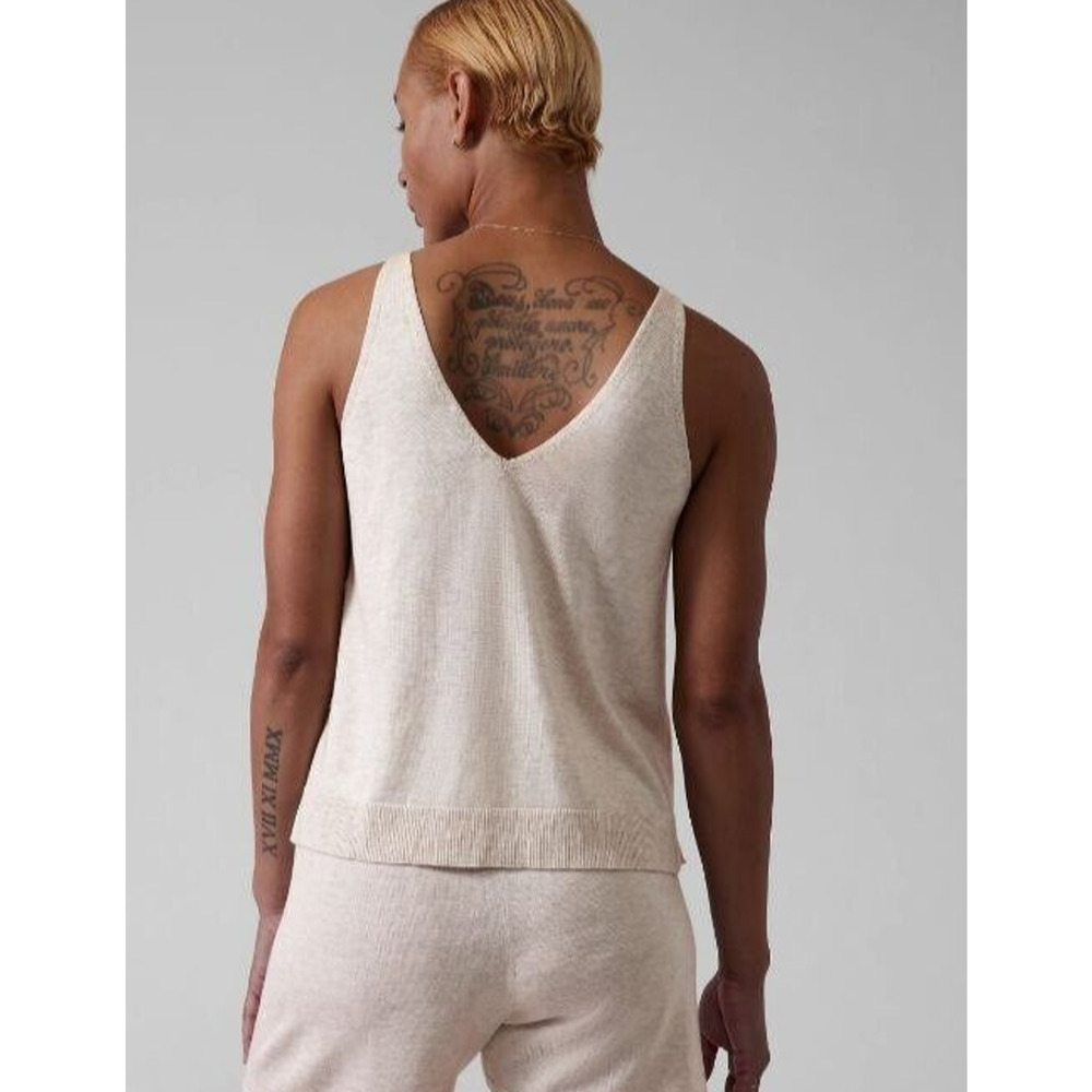 Athleta Womens Vneck Tank Top Daydream Sweater Length Beige Size 1X A000041 - Picture 3 of 9